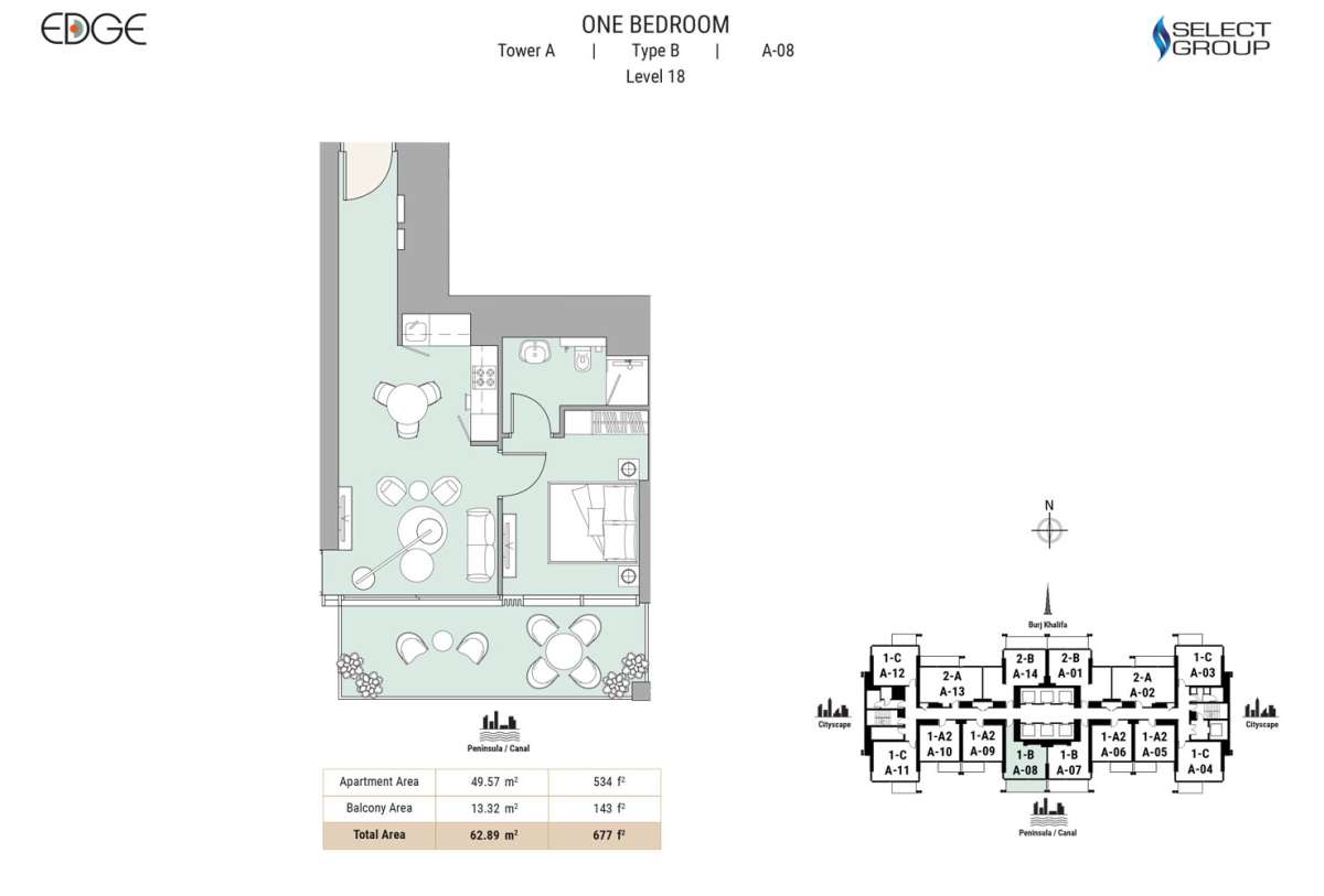 Type B, Level 18, A-8 - The Edge Tower 1